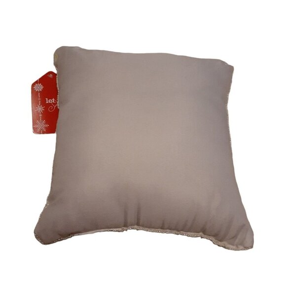 White Beaded Green Decorated Christmas Trees Festive Holiday Pillow 12x12 - Picture 11 of 16